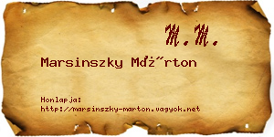Marsinszky Márton névjegykártya